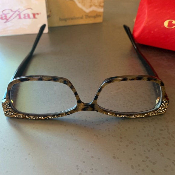 CAVIER, Leopard BLACK Lace Crystal Eyeglass Frames. M 3017 c31, ELEGANT. - Picture 7 of 14